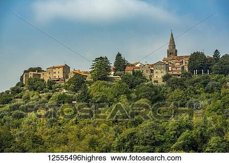 View of the picturesque medieval town given over to artists known as Groznjan; Groznjan, Istria, Croatia View Large Photo Image Stock Photograph - View of the picturesque medieval town given over to artists known as Groznjan; Groznjan, Istria, Croatia. Fotosearch