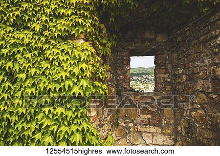 Stock Photograph - View out of window of Duino Castle; Trieste, Friuli Venezia Giulia, Italy. Fotosearch