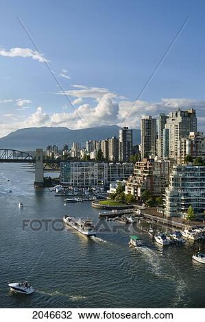 Stock Image - View Over False Creek, Vancouver, British Columbia. Fotosearch