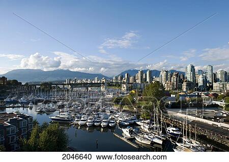 View Over Granville Island, False Creek To West End And Burrard Street Bridge, Vancouver, British Columbia View Large Photo Image Stock Image - View Over Granville Island, False Creek To West End And Burrard Street Bridge, Vancouver, British Columbia. Fotosearch