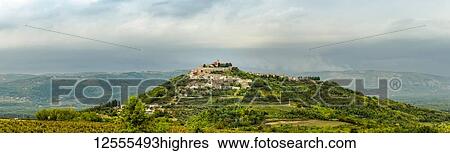 Vineyards surrounding the hilltop medieval town of Motovun; Motovun, Istria, Croatia View Large Photo Image Stock Photograph - Vineyards surrounding the hilltop medieval town of Motovun; Motovun, Istria, Croatia. Fotosearch
