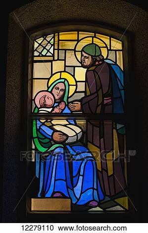 Virgin Mary and baby Jesus in stained glass windows of Saint-Michel Basilica-Cathedral; Sherbrooke, Quebec, Canada View Large Photo Image Stock Image - Virgin Mary and baby Jesus in stained glass windows of Saint-Michel Basilica-Cathedral; Sherbrooke, Quebec, Canada. Fotosearch