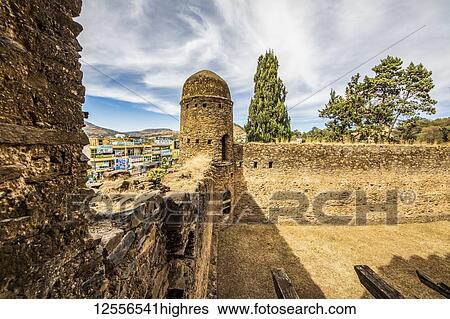 Stock Photograph - Watchtower, Fasil Ghebbi (Royal Enclosure); Gondar, Amhara Region, Ethiopia. Fotosearch