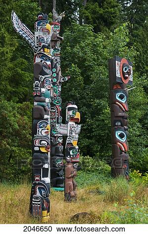 West Coast Natives' Totem Poles, Stanley Park, Vancouver, British Columbia View Large Photo Image Stock Image - West Coast Natives' Totem Poles, Stanley Park, Vancouver, British Columbia. Fotosearch