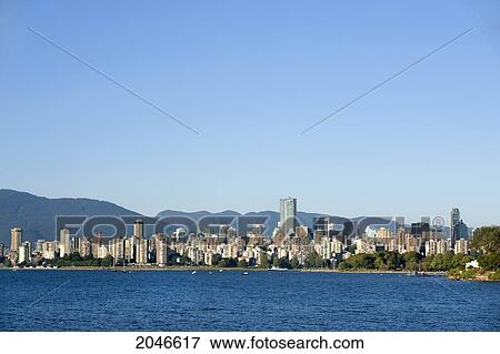 Stock Photo - West End And Downtown From English Bay, Vancouver, British Columbia. Fotosearch