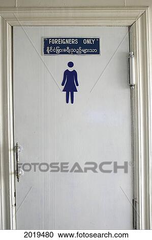 Womans Bathroom Door, Mandalay, Myanmar (Burma) View Large Photo Image Stock Image - Womans Bathroom Door, Mandalay, Myanmar (Burma). Fotosearch