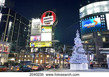 Stock Photography - Yonge And Dundas Streets In Winter, Toronto, Ontario. Fotosearch