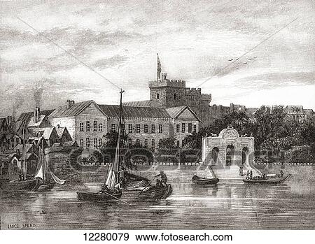 York House and the Italianate York Water Gate, London, England, residence of the Duke of Buckingham, seen here in the 19th century. From The Century Edition of Cassell's History of England, published 1901. View Large Photo Image Stock Photo - York House and the Italianate York Water Gate, London, England, residence of the Duke of Buckingham, seen here in the 19th century. From The Century Edition of Cassell's History of England, published 1901.. Fotosearch