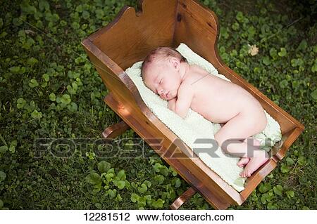 newborn baby wooden cradle