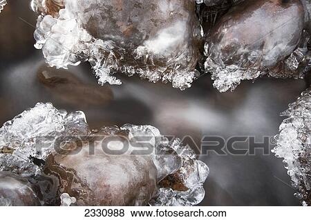A Small Stream Flows Through Ice Covered Rocks; Iceland View Large Photo Image Stock Photo - A Small Stream Flows Through Ice Covered Rocks; Iceland. Fotosearch