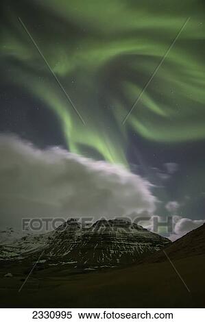 Stock Photography - Aurora Borealis (Northern Lights); Iceland. Fotosearch
