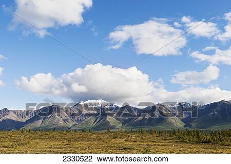 Stock Image - Broad Pass From George Parks Highway, Alaska Range, Interior Alaska In Summertime; Alaska, United States Of America. Fotosearch