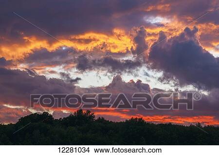 Clouds at sunset; Waterloo, Quebec, Canada View Large Photo Image Picture - Clouds at sunset; Waterloo, Quebec, Canada. Fotosearch