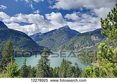 Diablo Lake, a reservoir in the North Cascade mountains of Northern Washington state; Washington, United States of America View Large Photo Image Stock Photography - Diablo Lake, a reservoir in the North Cascade mountains of Northern Washington state; Washington, United States of America. Fotosearch