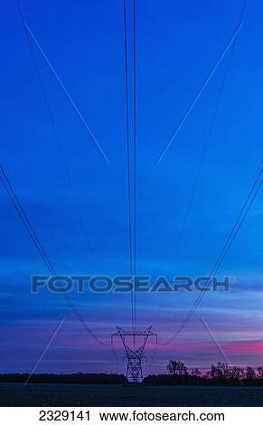 Stock Image - Electrical Transmission Lines; Ohio, United States Of America. Fotosearch