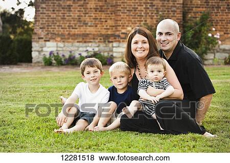 Family portrait with three young sons; Nashville, Tennessee, United States of America View Large Photo Image Stock Photo - Family portrait with three young sons; Nashville, Tennessee, United States of America. Fotosearch