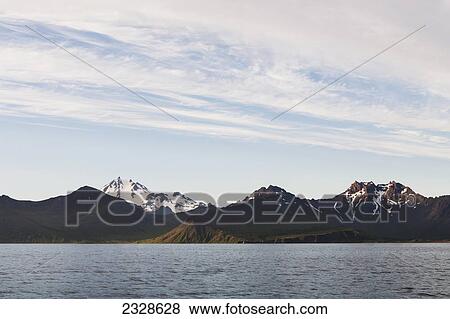Stock Photo - Frosty Volcano Near Cold Bay On The Alaska Peninsula; Southwest Alaska, United States Of America. Fotosearch