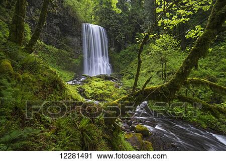 Stock Image - Lower Bridal Veil falls; Oregon, United States of America. Fotosearch