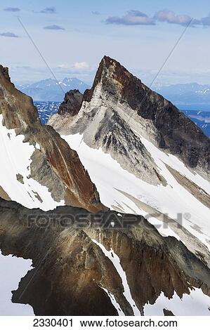 Stock Image - Mount Douglas And Surrounding Mountain Peaks And Glaciers, Katmai Naional Park; Southwest Alaska, United States Of America. Fotosearch