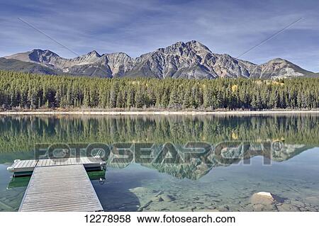Stock Photo - Patricia Lake is a lake in Jasper National Park, near the town of Jasper; Alberta, Canada. Fotosearch