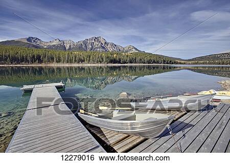 Stock Photograph - Patricia Lake is a lake in Jasper National Park, near the town of Jasper; Alberta, Canada. Fotosearch