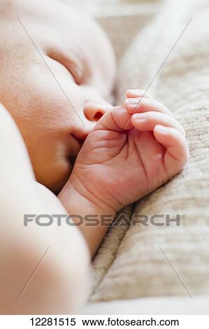 Portrait of a sleeping newborn baby; Nashville, Tennessee, United States of America View Large Photo Image Stock Photography - Portrait of a sleeping newborn baby; Nashville, Tennessee, United States of America. Fotosearch