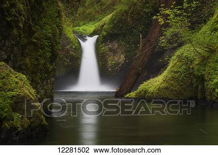 Stock Image - Punchbowl Falls, Columbia River Gorge; Oregon, United States of America. Fotosearch