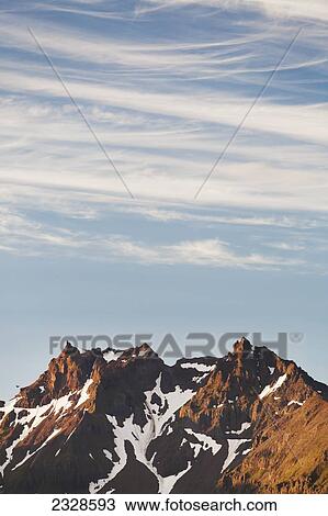 Stock Image - South Walrus Peak Near Cold Bay Between Morzhovoi Bay And Cold Bay On The Alaska Peninsula; Southwest Alaska, United States Of America. Fotosearch