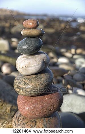 Picture - Stack of rocks on the shoreline of Namakwaland National Park; South Africa. Fotosearch