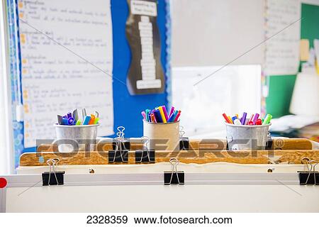 Stock Photo - Supplies In A Classroom; Toronto, Ontario, Canada. Fotosearch