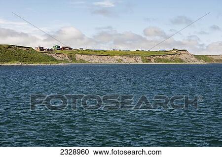 Stock Image - The Town Of Cold Bay, On The Alaska Peninsula Near Its Westernmost End In Summertime; Southwest Alaska, United States Of America. Fotosearch
