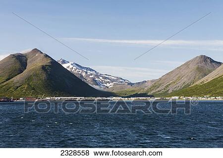 Stock Photo - The Town Of King Cove, On The Alaska Peninsula Near Its Westernmost End; King Cove, Southwest Alaska, United States Of America. Fotosearch