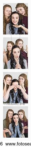 Three young women creating photo booth series of images in filmstrip format; Alberta, Canada View Large Photo Image Stock Photograph - Three young women creating photo booth series of images in filmstrip format; Alberta, Canada. Fotosearch