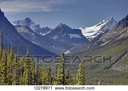 Stock Image - View of the Tonquin Valley from the road to Edith Cavell; Jasper, British Columbia, Canada. Fotosearch
