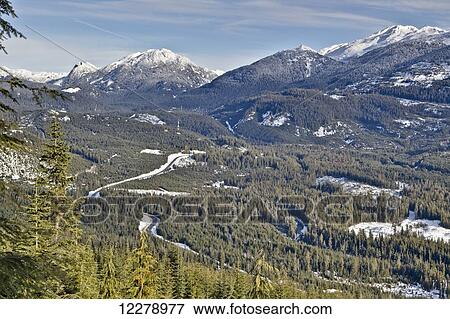 Views from the Callaghan Valley of the road to the Whistler Olympic Park; Whistler, British Columbia, Canada View Large Photo Image Stock Photo - Views from the Callaghan Valley of the road to the Whistler Olympic Park; Whistler, British Columbia, Canada. Fotosearch