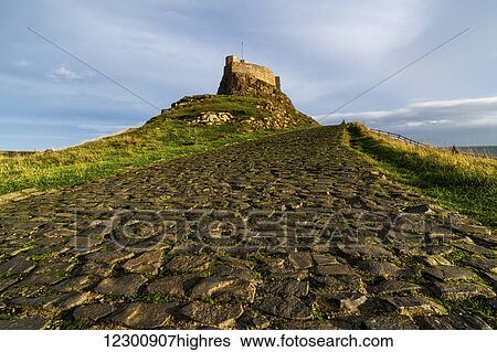 Stock Photograph - A civil parish on Holy Island; Lindisfarne, Northumberland, England. Fotosearch