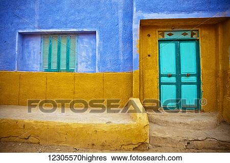 A colourful wall to a Nubian home in a village on the Nile; Egypt View Large Photo Image Stock Photograph - A colourful wall to a Nubian home in a village on the Nile; Egypt. Fotosearch