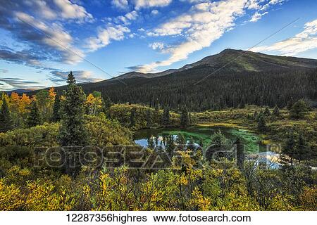 Stock Photograph - A portion of the Lapie Lakes along the South Canol Road; Yukon, Canada. Fotosearch