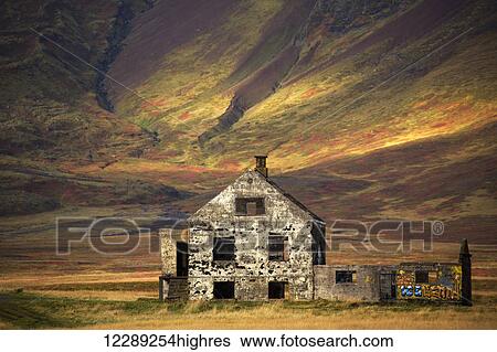 Stock Photograph - Abandoned house in rural Iceland, Snaefellsness Peninsula; Iceland. Fotosearch