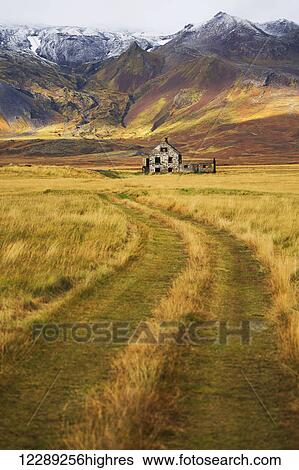 Stock Photograph - Abandoned house in rural Iceland, Snaefellsness Peninsula; Iceland. Fotosearch
