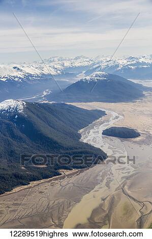 Aerial view of low tide and Woronkofski Island in the Stikine River Delta on a clear day, Wrangell, Southeast Alaska, USA, Spring View Large Photo Image Stock Photograph - Aerial view of low tide and Woronkofski Island in the Stikine River Delta on a clear day, Wrangell, Southeast Alaska, USA, Spring. Fotosearch