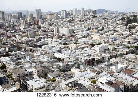 Stock Photograph - Aerial view of San Francisco; San Francisco, California, United States of America. Fotosearch