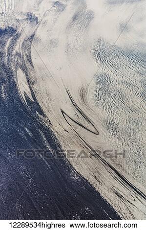 Stock Photograph - Aerial view of the Malaspina Glacier in the Coastal Range, Southeast Alaska, USA, Summer. Fotosearch