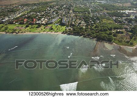 Aerial view of Waipuilani Park; Kihei, Maui, Hawaii, United States of America View Large Photo Image Stock Photograph - Aerial view of Waipuilani Park; Kihei, Maui, Hawaii, United States of America. Fotosearch