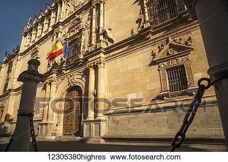 Stock Photograph - Alcala University, in Alcala de Henares, a historical and charming city near to Madrid; Alcala de Henares, Spain. Fotosearch
