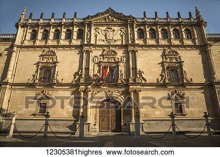 Stock Photograph - Alcala University, in Alcala de Henares, a historical and charming city near to Madrid; Alcala de Henares, Spain. Fotosearch