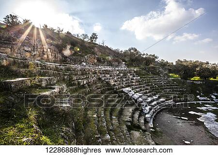 Stock Photograph - Amphitheatre; Sebastia, Samaria, Israel. Fotosearch