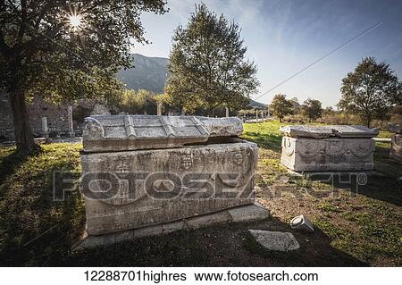 Stock Photograph - An ancient ossuary; Ephesus, Turkey. Fotosearch