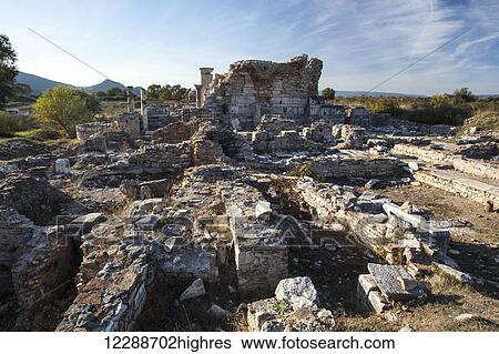 Ancient ruins of the Roman mercantile centre and Church of Mary; Ephesus, Turkey View Large Photo Image Stock Photograph - Ancient ruins of the Roman mercantile centre and Church of Mary; Ephesus, Turkey. Fotosearch