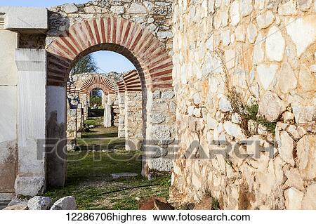 Archways over walkway at amphitheatre; Philippi, Greece View Large Photo Image Stock Photograph - Archways over walkway at amphitheatre; Philippi, Greece. Fotosearch
